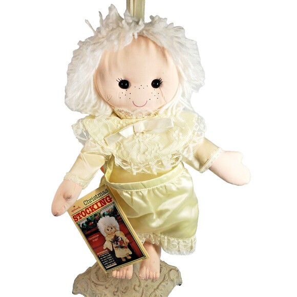 Vintage 1984 Hallmark "Stuffables" Christmas Angel Stocking Wings Satin Orig Tag - Picture 1 of 9